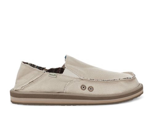 Sanuk Vagabond Soft Top Hemp Collapsible Heel - Sanuk Shoes Mens Beige - Philippines RGYFHN519